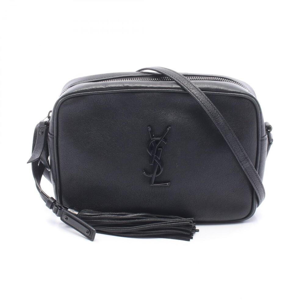Saint Laurent Paris LOU Monogram Shoulder Bag Leather Black